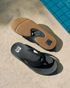 Reef Fanning Thongs Black/silver Outlet