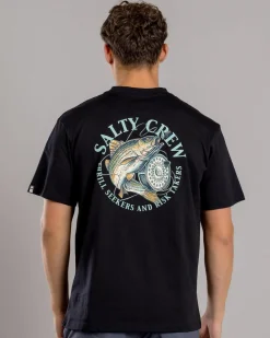 Salty Crew Reel Fly Classic T-Shirt Black Outlet