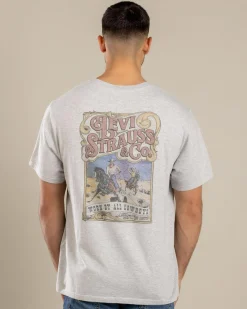 Levi's Relaxed Fit T-Shirt Worn By Cowboys Light Heather New
