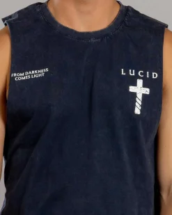 Lucid Reliquary Muscle Tank Navy Acid Hot
