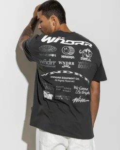 Wndrr Represent Box Fit T-Shirt Faded Black Clearance