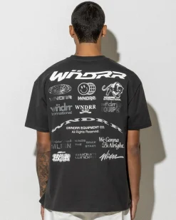 Wndrr Represent Box Fit T-Shirt Faded Black Clearance