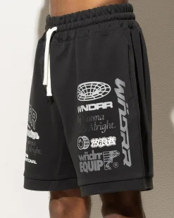 Wndrr Represent Track Shorts Faded Black Hot