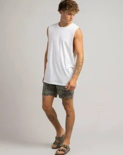 Skylark Retain Elastic Waist Shorts Slate Blue