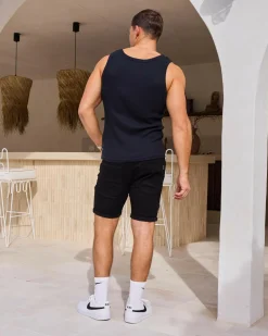 Quiksilver Ribbed Tank Singlet Black Clearance