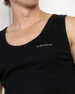 Quiksilver Ribbed Tank Singlet Black Clearance