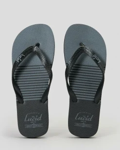 Lucid Ripple Thongs Black/grey Hot