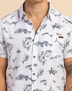 Salty Life Riptide Short Sleeve Shirt White/navy Hot
