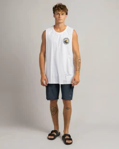 Jacks Rising Sun Muscle Tank White Hot