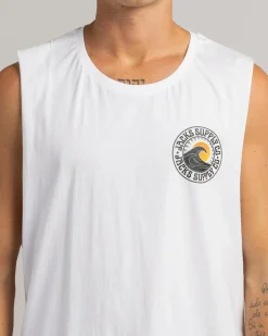 Jacks Rising Sun Muscle Tank White Hot