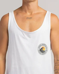 Jacks Rising Sun Singlet White Clearance