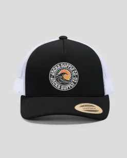 Jacks Rising Trucker Cap Black/white