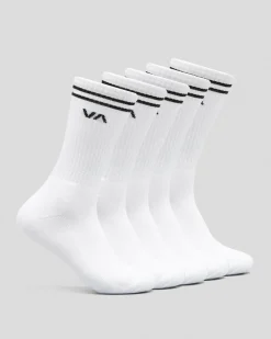 RVCA Union III Socks 5 Pack White Online