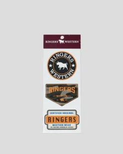 Ringers Western RW Logo Stickers 3 Pack Multi New