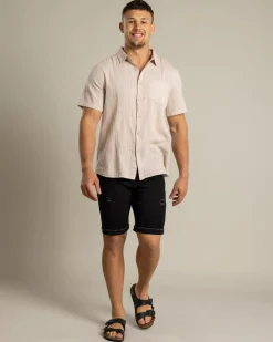Skylark Saga Short Sleeve Shirt Tan New