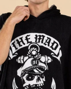 The Mad Hueys Sailor Anchor Hooded Towel Black Online