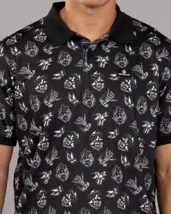 The Mad Hueys Sailor Anchor Party Polo Shirt Black Online