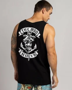 The Mad Hueys Sailor Anchor Singlet Black