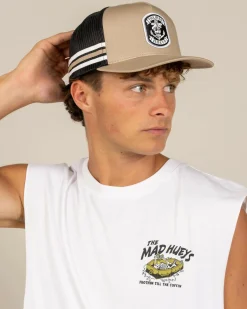 The Mad Hueys Sailor Anchor Trucker Cap Tan Clearance