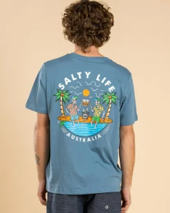 Salty Life Salted Souls T-Shirt Blue Hot