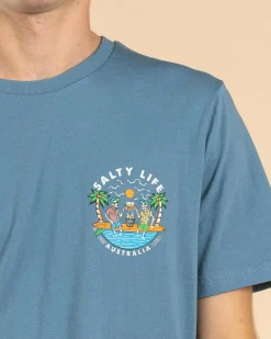Salty Life Salted Souls T-Shirt Blue Hot