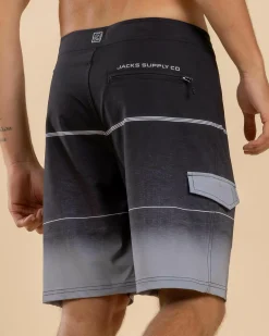 Jacks Saltwater Board Shorts Black Fade Online