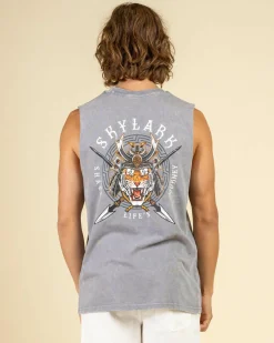 Skylark Samurai Muscle Tank Lt Grey Acid Online