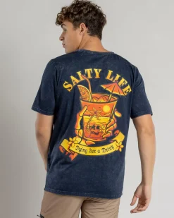 Salty Life Sapore T-Shirt Navy Acid Hot
