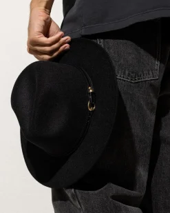 Miscellaneous Schrader Panama Felt Hat Black Sale