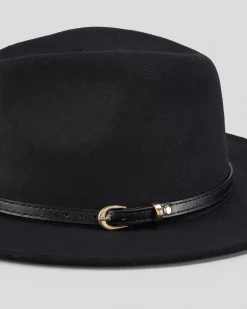 Miscellaneous Schrader Panama Felt Hat Black Sale
