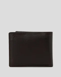Billabong Scope 2 In 1 Leather Wallet Java Grain Clearance