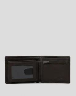 Billabong Scope 2 In 1 Leather Wallet Java Grain Clearance