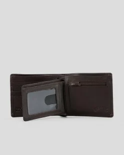 Billabong Scope 2 In 1 Leather Wallet Java Hot
