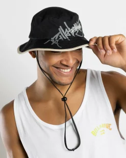Billabong Script Boonie Wide Brim Hat Black New