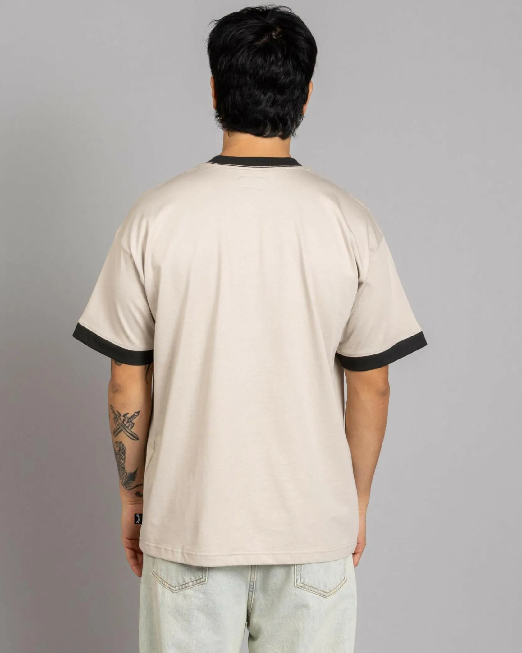 Billabong Script Ringer T-Shirt Stone