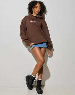 S-Double S-Cube Block Hoodie Chocolate Best
