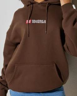 S-Double S-Cube Block Hoodie Chocolate Best