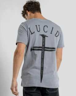 Lucid Sense T-Shirt Light Grey Wash Outlet