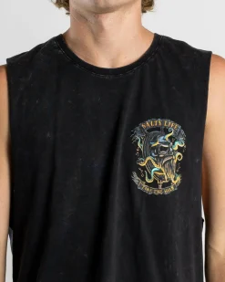 Salty Life Servitude Muscle Tank Black Acid Discount