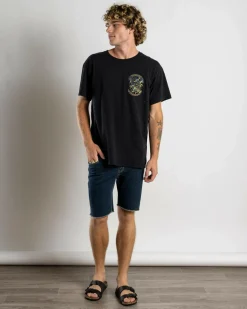 Salty Life Servitude T-Shirt Black Acid Clearance