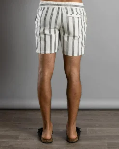 Skylark Sharp Elastic Waist Shorts White Stripe Sale