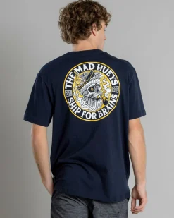 The Mad Hueys Ship For Brains T-Shirt Navy