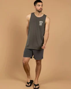 The Mad Hueys Ship Wheel Beers Singlet Charcoal Online