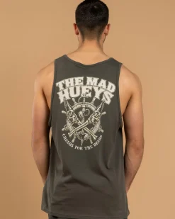 The Mad Hueys Ship Wheel Beers Singlet Charcoal Online