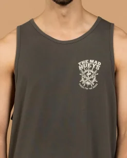 The Mad Hueys Ship Wheel Beers Singlet Charcoal Online
