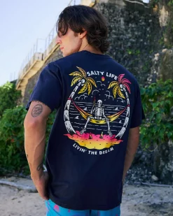 Salty Life Shipwreck T-Shirt Navy Acid Best