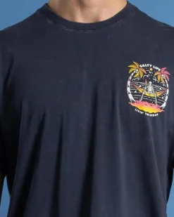 Salty Life Shipwreck T-Shirt Navy Acid Best