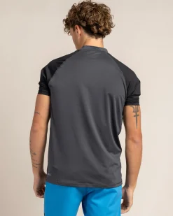 Rip Curl Shock Short Sleeve Rash Vest Black Marle Clearance