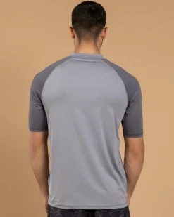 Rip Curl Shock Short Sleeve Rash Vest Grey Marle Sale