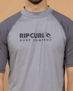 Rip Curl Shock Short Sleeve Rash Vest Grey Marle Sale